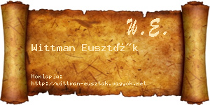 Wittman Euszták névjegykártya